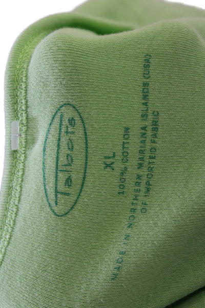 Talbots Women Green Cotton Basic Round Neck Short Sleeve T-Shirt Size XL