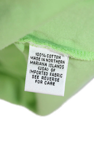 Talbots Women Green Cotton Basic Round Neck Short Sleeve T-Shirt Size XL