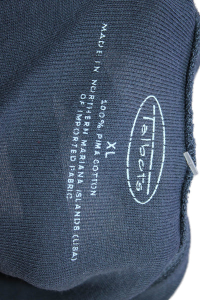 Talbots Women Dark Blue Pima Cotton Round Neck Short Sleeve T-Shirt Size XL