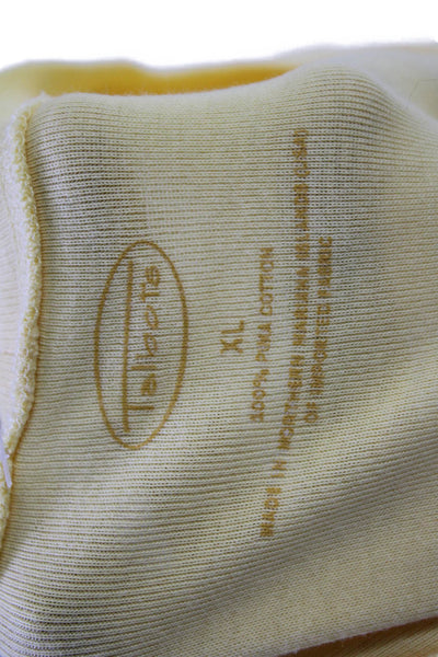 Talbots Women Basic Crew Neck Yellow Pima Cotton T-Shirt Size XL