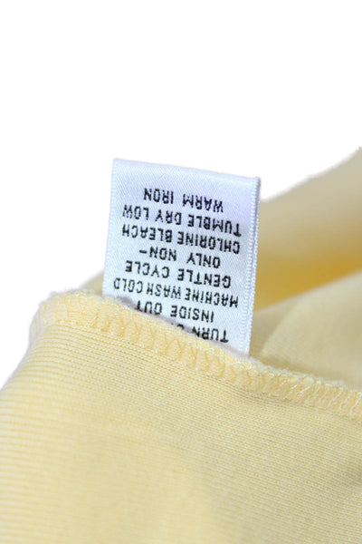 Talbots Women Basic Crew Neck Yellow Pima Cotton T-Shirt Size XL