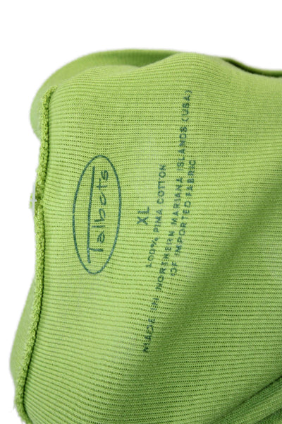 Talbots Women Basic Green Pima Cotton Round Neck Short Sleeve T-Shirt Size XL