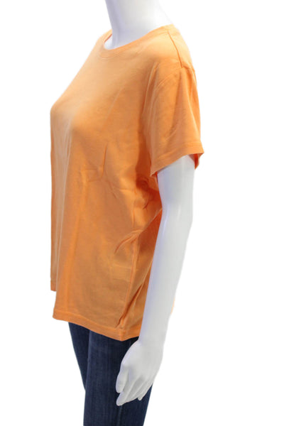 Talbots Womens Basic Orange Cotton Crew Neck T-Shirt Short Sleeve Size XL