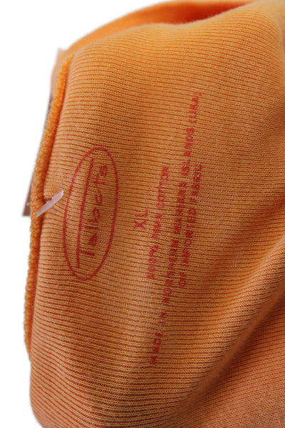 Talbots Womens Basic Orange Cotton Crew Neck T-Shirt Short Sleeve Size XL