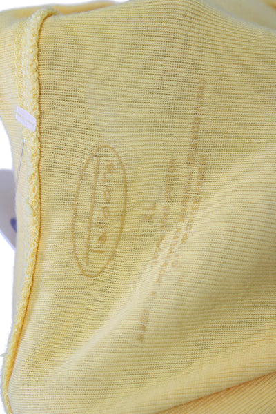 Talbots Women Yellow Jersey Crew Neck Short Sleeve T-Shirt Size XL