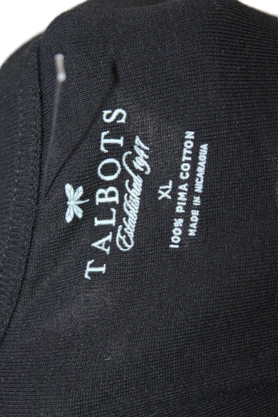 Talbots Women Basic Black Pima Cotton Short Sleeve T-Shirt Size XL