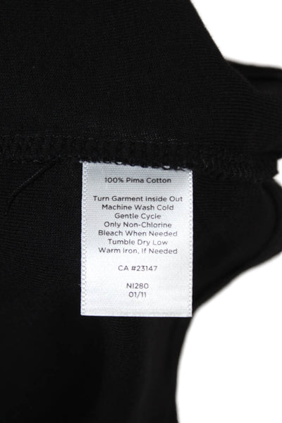 Talbots Women Basic Black Pima Cotton Short Sleeve T-Shirt Size XL