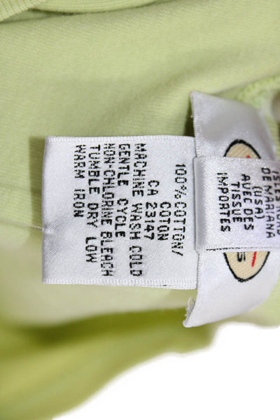 Talbots Women Basic Green Cotton T-Shirt Short Sleeve Round Neck Size L