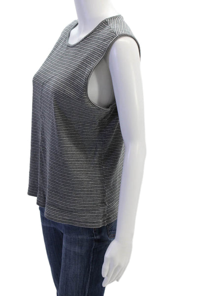 Banana Republic Women Dark Gray Striped Modal Blend Crewneck Tank Size XL