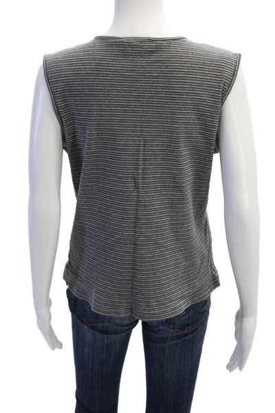 Banana Republic Women Dark Gray Striped Modal Blend Crewneck Tank Size XL