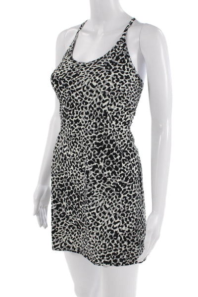Outdoor Voices Women Black Animal Print Tank Dress Size 2XS