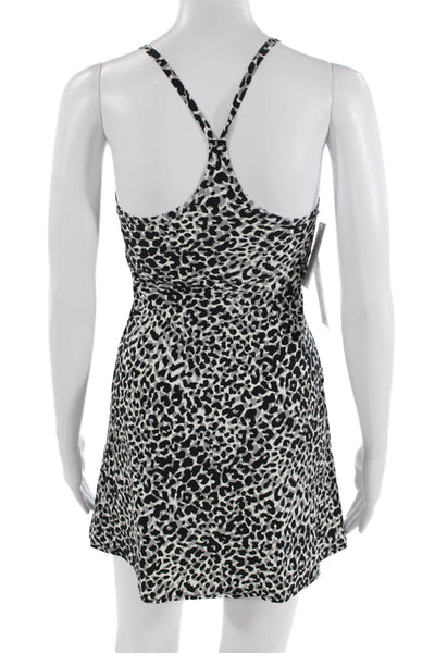 Outdoor Voices Women Black Animal Print Tank Dress Size 2XS