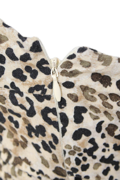 Zara Women Beige Animal Print Sleeveless Bodycon Dress Size XS