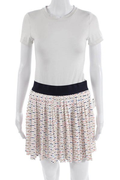 Talbots Womens Graphic Print Pleated Short Tennis Skort Multicolor Size S