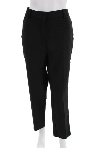 Allsaints Women Cropped Ankle Dress Pants Black Drawstring Size 10