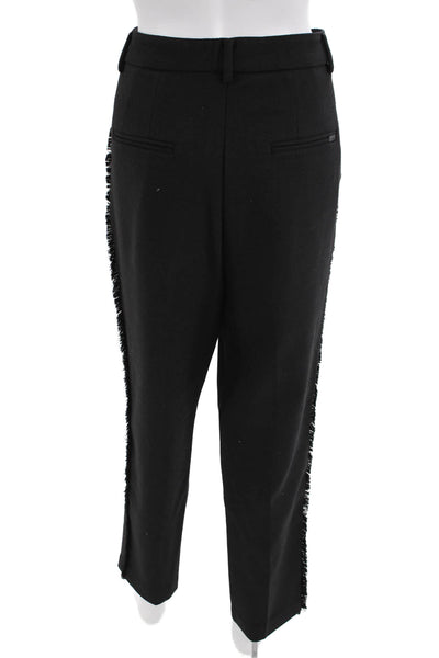 Allsaints Women Cropped Ankle Dress Pants Black Drawstring Size 10