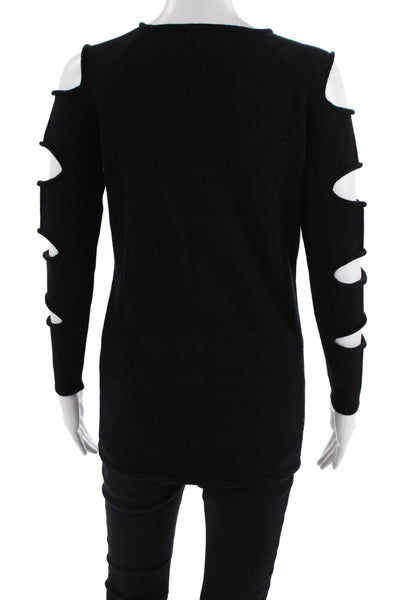 Love Token, Womens Pullover Sweater V-Neck Black Long Sleeve Gothic Size S