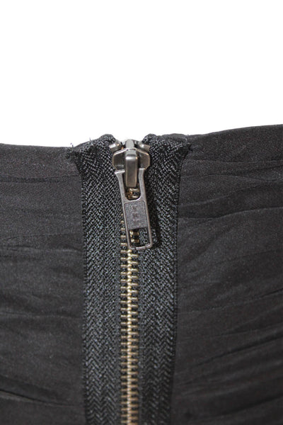ATM Womens Black Silk Cropped T-Shirt Crew Neck Short Sleeve Size 2