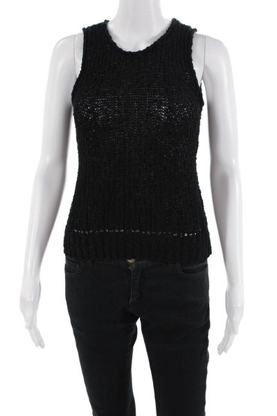 Margaret OLeary, Women Basic Tank Black Polyester Blend Sleeveless Size S