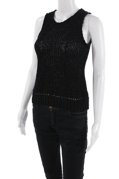 Margaret OLeary, Women Basic Tank Black Polyester Blend Sleeveless Size S