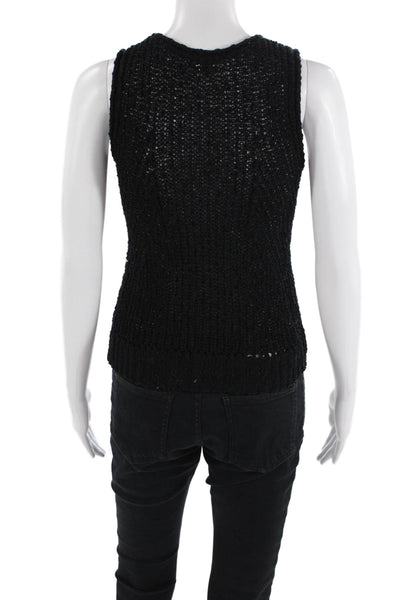 Margaret OLeary, Women Basic Tank Black Polyester Blend Sleeveless Size S