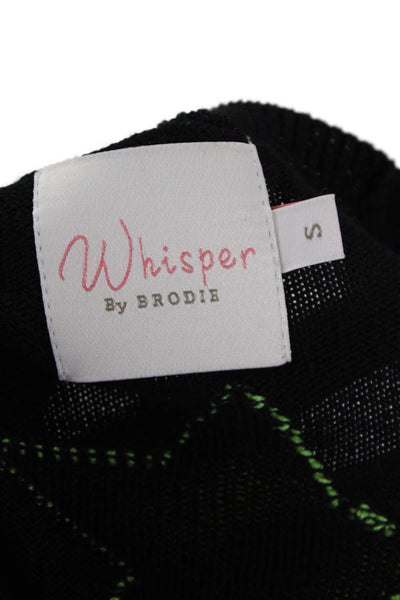 Whisper By Brodie Unisex Pullover Sweater Black Graphic Long Sleeve Size S