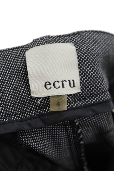 Ecru Women Dress Pants Dark Gray Button 63% Polyester 34% Viscose Size 4