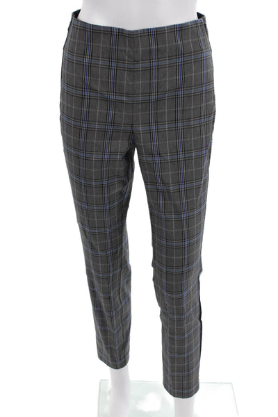 Rag & Bone Women Ankle Cropped Plaid Dress Pants Black Zip Size 4