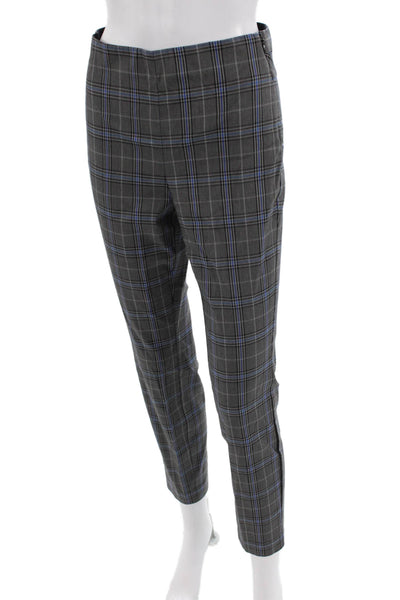 Rag & Bone Women Ankle Cropped Plaid Dress Pants Black Zip Size 4