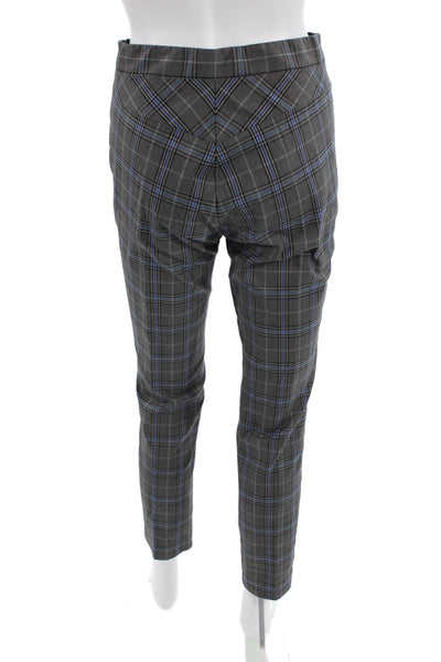 Rag & Bone Women Ankle Cropped Plaid Dress Pants Black Zip Size 4