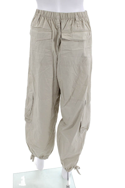 Mariacher Unisex Cargo Jogger Pants Beige Drawstring 100% Cotton Size S