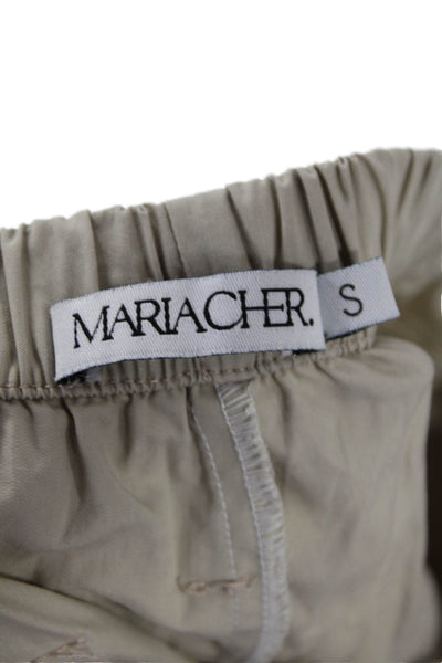 Mariacher Unisex Cargo Jogger Pants Beige Drawstring 100% Cotton Size S