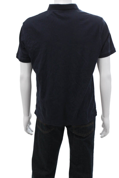 Banana Republic Mens Cotton Collar Short Sleeve Button-Up Polo Shirt Blue Size M