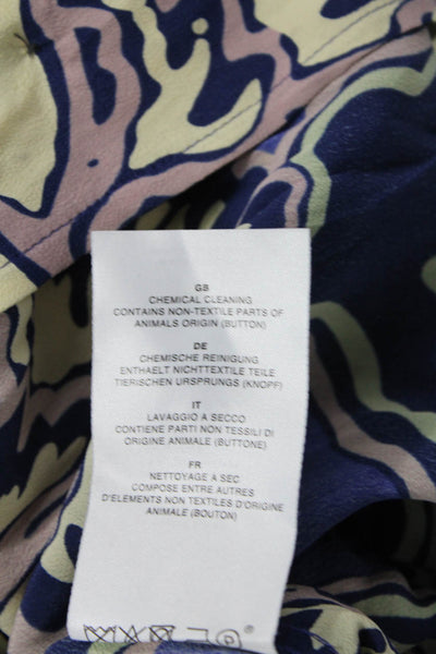 Closed Mens Geometric Short Sleeve Button-Down Shirt Blue Size XS