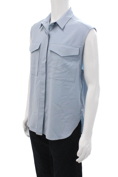 Closed Mens Sleeveless Collared Button-Down Shirt Blue Size S
