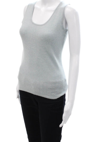 Neiman Marcus Women 100% Cashmere Gray Basic Sleeveless Tank Round Neck Size XS