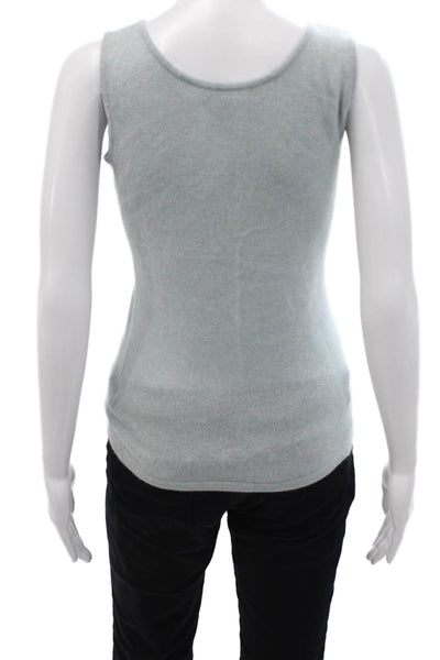 Neiman Marcus Women 100% Cashmere Gray Basic Sleeveless Tank Round Neck Size XS