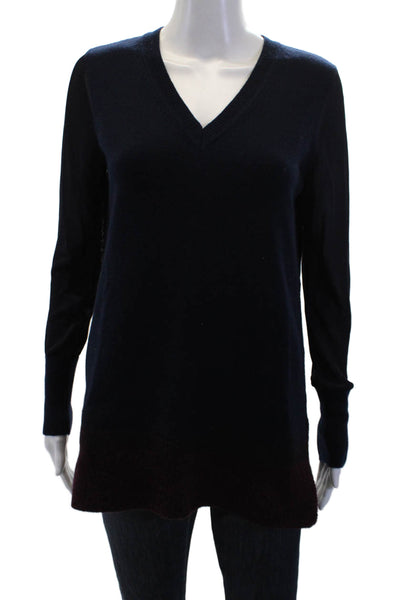Etcetera Women Pullover Sweater Dark Blue V-Neck Size S