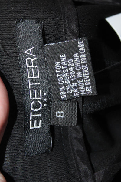 Etcetera Womens Black Ankle Cropped Dress Pants Size 8