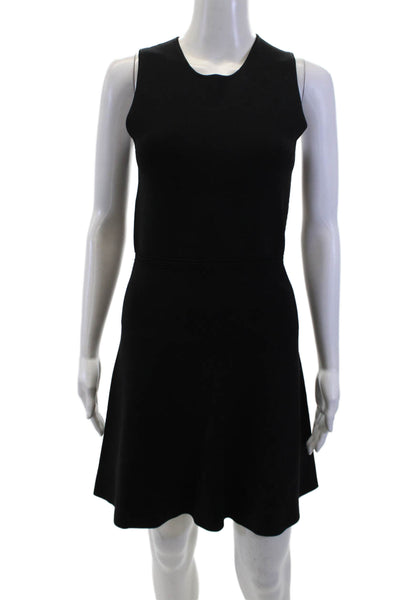 Theory Women Fit & Flare Tank Dress Black Sleeveless Knee-Length Size S