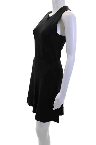 Theory Women Fit & Flare Tank Dress Black Sleeveless Knee-Length Size S