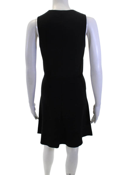 Theory Women Fit & Flare Tank Dress Black Sleeveless Knee-Length Size S
