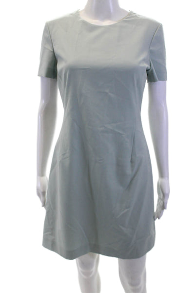 Theory Women Sheath Dress Gray Short Sleeve Hook & Eye Knee Length Size 4