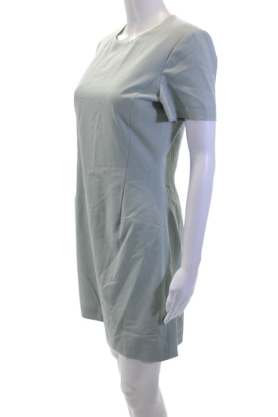 Theory Women Sheath Dress Gray Short Sleeve Hook & Eye Knee Length Size 4