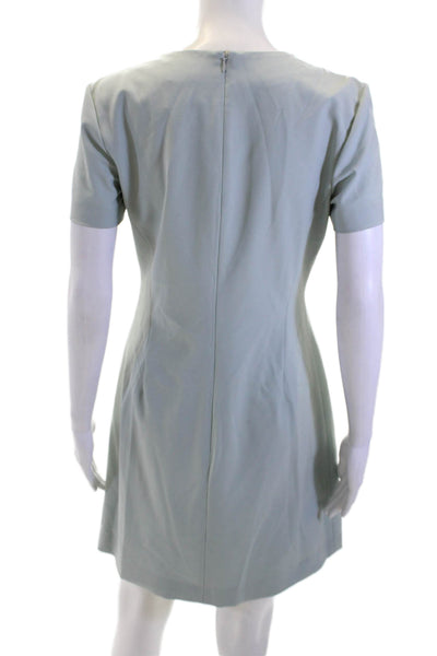 Theory Women Sheath Dress Gray Short Sleeve Hook & Eye Knee Length Size 4
