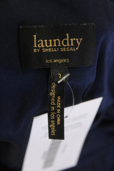 Laundry by Shelli Segal Women Maxi Bodycon Dress Dark Blue Sleeveless Size 2