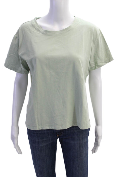 Athleta Women Green Crew Neck Basic T-Shirt Short Sleeve Poly Blend Size XL