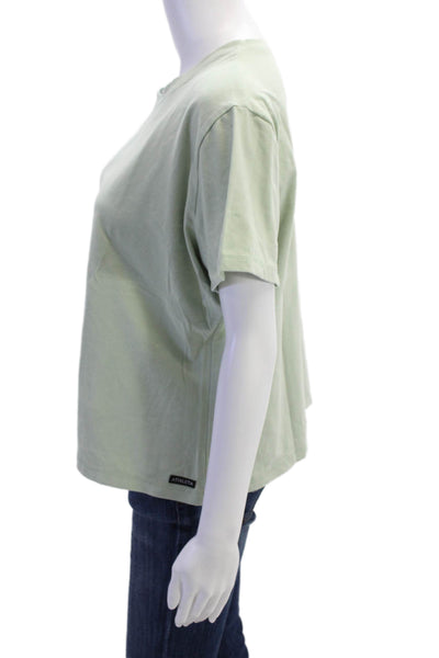 Athleta Women Green Crew Neck Basic T-Shirt Short Sleeve Poly Blend Size XL