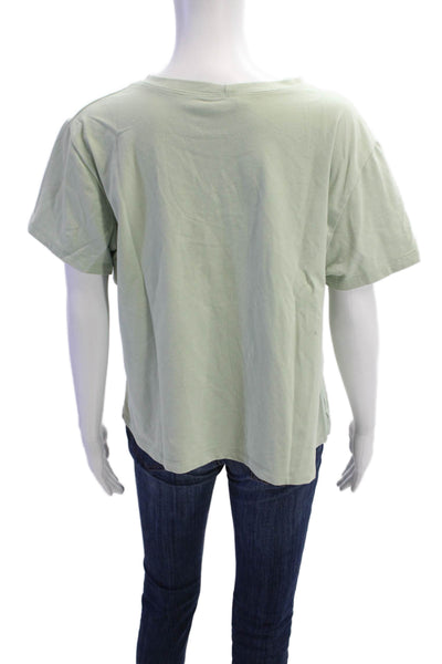 Athleta Women Green Crew Neck Basic T-Shirt Short Sleeve Poly Blend Size XL