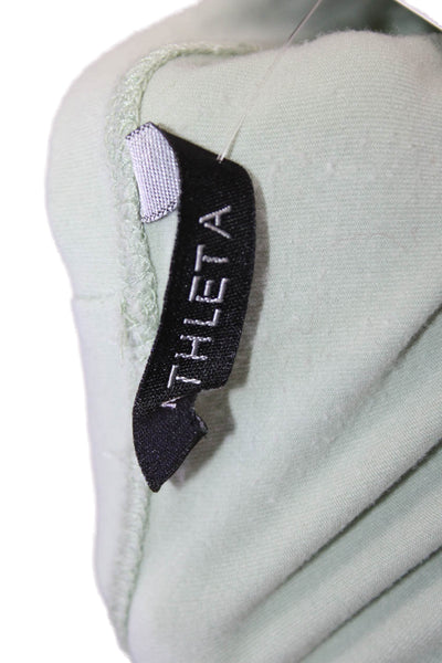 Athleta Women Green Crew Neck Basic T-Shirt Short Sleeve Poly Blend Size XL